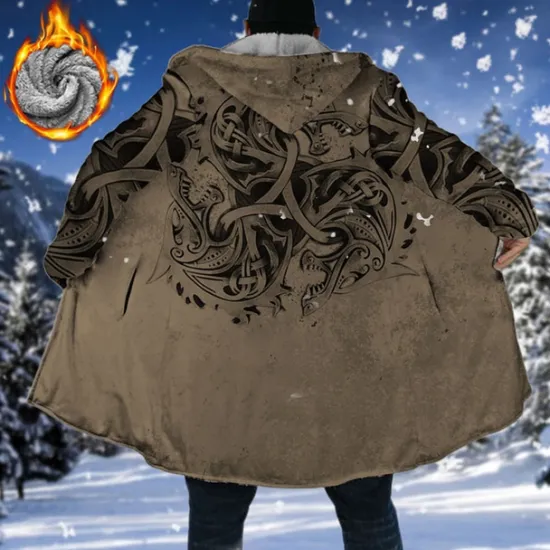 Best OUKU Men's Abstract Graphic Prints Winter Coat Fleece Jacket Coat Warm Breathable Comfortable Fashion Streetwear Sport Sports & Outdoor Daily Wear Going out Zipper Pocket Print Fall & Winter Hoodie Long