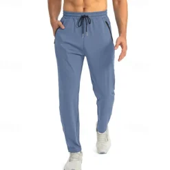 Clearance OUKU Men's Active Pants Sweatpants Trousers Pocket Drawstring Elastic Waist Plain Comfort Sports Outdoor Daily Fashion Casual Dark Khaki Light Khaki Micro-elastic
