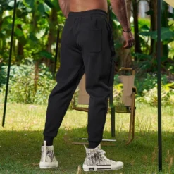 Best OUKU Men's Active Pants Sweatpants Joggers Trousers Drawstring Elastic Waist Color Block Comfort Soft Casual Daily Holiday Sports Fashion Black Light Grey