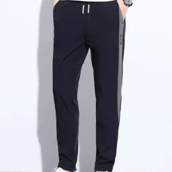 Discount OUKU Men's Active Pants Trousers Casual Pants Pocket Drawstring Elastic Waist Color Block Comfort Outdoor Daily Going out Fashion Streetwear Black Green