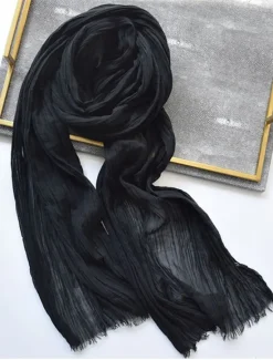 Sale OUKU Men's Active Rectangle Scarf - Solid Colored Scarves Classic Winter Scarf Tassel Edge Soft Warm Scarf