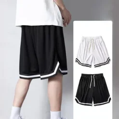 Outlet OUKU Men's Active Shorts Basketball Shorts Casual Shorts Pocket Drawstring Elastic Waist Plain Comfort Soft Casual Daily Holiday Sports Fashion Black White