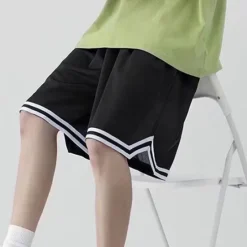 Outlet OUKU Men's Active Shorts Basketball Shorts Casual Shorts Pocket Drawstring Elastic Waist Plain Comfort Soft Casual Daily Holiday Sports Fashion Black White