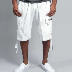 Discount OUKU Men's Active Shorts Cargo Shorts Shorts Pocket Plain Comfort Breathable Outdoor Daily Going out Fashion Streetwear Black White