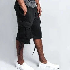 Discount OUKU Men's Active Shorts Cargo Shorts Shorts Pocket Plain Comfort Breathable Outdoor Daily Going out Fashion Streetwear Black White
