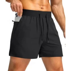 Discount OUKU Men's Active Shorts Sweat Shorts Shorts Summer Shorts Pocket Drawstring Elastic Waist Plain Comfort Short Sports Outdoor Daily Going out Fashion Casual Black Navy Blue Micro-elastic