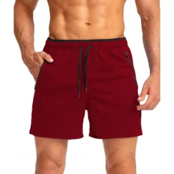 Hot OUKU Men's Active Shorts Sweat Shorts Shorts Summer Shorts Pocket Drawstring Elastic Waist Plain Comfort Short Sports Outdoor Daily Going out Fashion Casual Black Army Green Micro-elastic