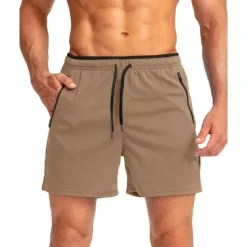 Hot OUKU Men's Active Shorts Sweat Shorts Shorts Summer Shorts Pocket Drawstring Elastic Waist Plain Comfort Short Sports Outdoor Daily Going out Fashion Casual Black Army Green Micro-elastic