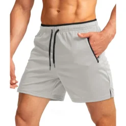 Hot OUKU Men's Active Shorts Sweat Shorts Shorts Summer Shorts Pocket Drawstring Elastic Waist Plain Comfort Short Sports Outdoor Daily Going out Fashion Casual Black Army Green Micro-elastic