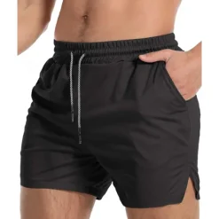 Hot OUKU Men's Active Shorts Sweat Shorts Shorts Summer Shorts Pocket Drawstring Elastic Waist Plain Comfort Short Sports Outdoor Daily Going out Fashion Casual ArmyGreen Black Micro-elastic