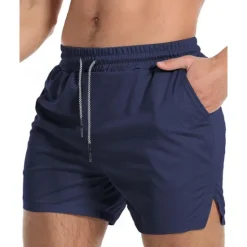 Hot OUKU Men's Active Shorts Sweat Shorts Shorts Summer Shorts Pocket Drawstring Elastic Waist Plain Comfort Short Sports Outdoor Daily Going out Fashion Casual ArmyGreen Black Micro-elastic