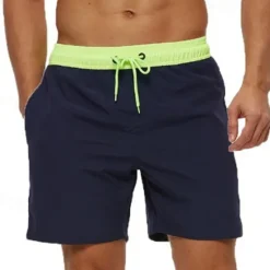 Clearance OUKU Men's Active Shorts Sweat Shorts Shorts Summer Shorts Pocket Drawstring Elastic Waist Plain Comfort Short Sports Outdoor Daily Going out Fashion Casual Lake blue Wine Micro-elastic