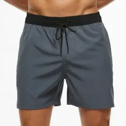 Clearance OUKU Men's Active Shorts Sweat Shorts Shorts Summer Shorts Pocket Drawstring Elastic Waist Plain Comfort Short Sports Outdoor Daily Going out Fashion Casual Lake blue Wine Micro-elastic