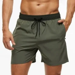 Clearance OUKU Men's Active Shorts Sweat Shorts Shorts Summer Shorts Pocket Drawstring Elastic Waist Plain Comfort Short Sports Outdoor Daily Going out Fashion Casual Lake blue Wine Micro-elastic