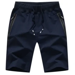 Clearance OUKU Men's Active Sweat Shorts Pocket Drawstring Elastic Waist Solid Color Comfort Breathable Knee Length Sports Outdoor Daily Stylish Casual / Sporty ArmyGreen Black Inelastic