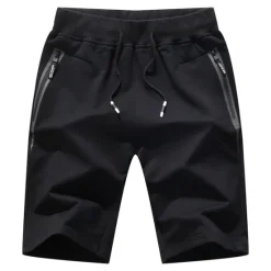 Clearance OUKU Men's Active Sweat Shorts Pocket Drawstring Elastic Waist Solid Color Comfort Breathable Knee Length Sports Outdoor Daily Stylish Casual / Sporty ArmyGreen Black Inelastic