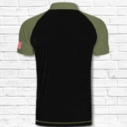 Hot OUKU Men's American Flag Veterans Polo Shirts Golf Shirt Short Sleeve Polo Shirts Collared Shirts Streetwear Vacation Wear Party Outfits Buttons 3D Print Summer Spring Black