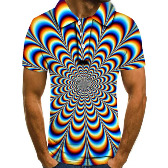 Best OUKU Men's American Flag Veterans Polo Shirts Golf Shirt Short Sleeve Polo Shirts Collared Shirts Casual Streetwear Vacation Wear Party Outfits Buttons 3D Print A Sea Blue Black Rainbow