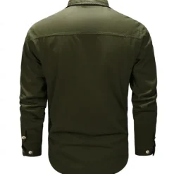 OUKU Men's American US Flag 1776 Work Shirt Western Shirt Cargo Shirt Long Sleeve Casual Sports & Outdoor Going out Fall Winter Turndown Print Black Army Green