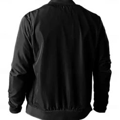 Best OUKU Men's American US Flag Cross Bomber Jacket Coat Casual Sports Outdoor Daily Wear Side Pockets Zip Front Graphic Fall Winter Standing Collar Long Sleeve Black Red Army Green