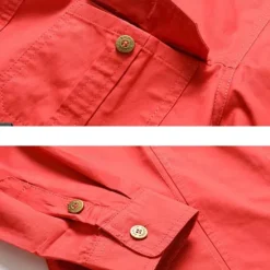 OUKU Men's American US Flag Patriotic Work Shirt Western Shirt Cargo Shirt Long Sleeve Vintage Western Casual Sports & Outdoor Going out Winter Spring & Fall Turndown Print Black Army Green Red Blue Khaki