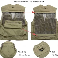 Clearance OUKU Men's American US Flag Waistcoat Gilet Fishing Vest Tactical Practical Removable Casual Sports Outdoor Fishing Photography Mesh Side Pockets Quick Dry Collarless Sleeveless Army Green Dark Blue