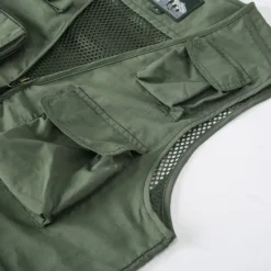 Clearance OUKU Men's American US Flag Waistcoat Gilet Fishing Vest Tactical Practical Removable Casual Sports Outdoor Fishing Photography Mesh Side Pockets Quick Dry Collarless Sleeveless Army Green Dark Blue