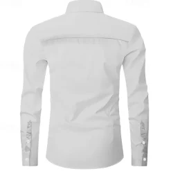 Discount OUKU Men's American US Flag Western Shirt Button Up Shirt Long Sleeve Western Casual Causal Casual Spring Fall Turndown Button Up 2 Pockets White 1 White White 2