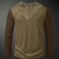 New OUKU Men's Anchor Hoodie Hoodies Sweatshirt Fashion Cool Long Sleeve Hooded Drawstring Fall Winter Designer Brown