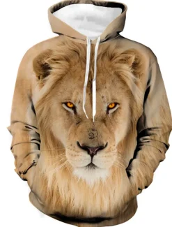 Clearance OUKU Men's Animal Color Block Wolf Graphic Prints Hoodie Hoodies Sweatshirt Designer Casual Long Sleeve Hooded Daily Sports 1 2 Print Spring & Fall Designer