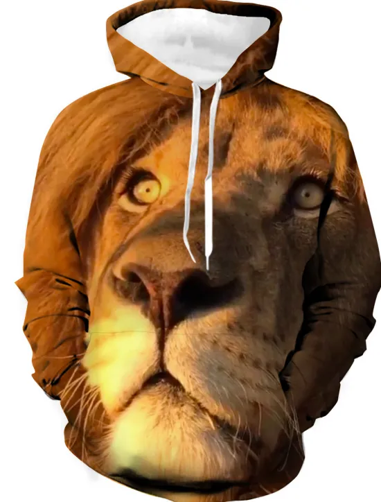 Clearance OUKU Men's Animal Color Block Wolf Graphic Prints Hoodie Hoodies Sweatshirt Designer Casual Long Sleeve Hooded Daily Sports 1 2 Print Spring & Fall Designer