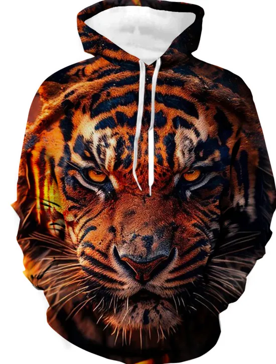 Clearance OUKU Men's Animal Color Block Wolf Graphic Prints Hoodie Hoodies Sweatshirt Designer Casual Long Sleeve Hooded Daily Sports 1 2 Print Spring & Fall Designer