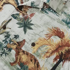 Sale OUKU Men's Animal Dinosaur Coconut Tree Shirt Summer Hawaiian Shirt Aloha Shirt Short Sleeves Shirt Turndown Tropical Fashion Hawaiian Outdoor Street Hawaiian 3D Print S M L Gray