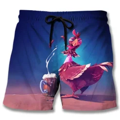 Outlet OUKU Men's Animal Graphic Prints Turkey Board Shorts Swim Shorts Swim Trunks Mid Waist Hawaiian Boho Casual Daily Holiday Drawstring with Mesh lining Elastic Waist Designer Clothing Apparel