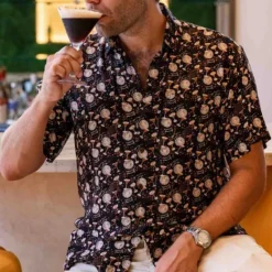 Outlet OUKU Men's Animal Leopard Shirt Summer Hawaiian Shirt Aloha Shirt Short Sleeves Shirt Turndown Tropical Fashion Hawaiian Outdoor Street Hawaiian Black Brown Green S M L