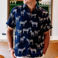 Outlet OUKU Men's Animal Leopard Shirt Summer Hawaiian Shirt Aloha Shirt Short Sleeves Shirt Turndown Tropical Fashion Hawaiian Outdoor Street Hawaiian Black Brown Green S M L
