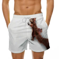 New OUKU Men's Animal Print Graphic Prints Swim Trunks Swim Shorts Board Shorts Mid Waist Designer Casual / Sporty Big and Tall Holiday Beach Swimming Pool Drawstring with Mesh lining Elastic Waist Designer