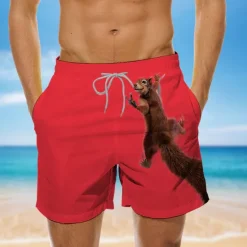New OUKU Men's Animal Print Graphic Prints Swim Trunks Swim Shorts Board Shorts Mid Waist Designer Casual / Sporty Big and Tall Holiday Beach Swimming Pool Drawstring with Mesh lining Elastic Waist Designer
