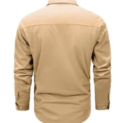 Outlet OUKU Men's Animal Reindeer Work Shirt Western Shirt Cargo Shirt Long Sleeve Casual Sports & Outdoor Going out Fall Winter Turndown Print Army Green Khaki