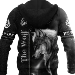New OUKU Men's Animal Wolf Graphic Prints Hoodie Hoodies Sweatshirt Streetwear Designer Long Sleeve Hooded Daily Sports Print Spring & Fall Designer Black