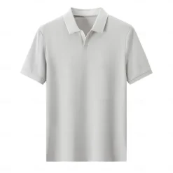 Best OUKU Men's Anti-bacterial UV Protection Cooling T Shirt Fold-over V Neck Collar School Training Short Sleeve with White Trim Clothing Apparel