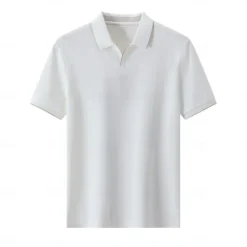 Best OUKU Men's Anti-bacterial UV Protection Cooling T Shirt Fold-over V Neck Collar School Training Short Sleeve with White Trim Clothing Apparel