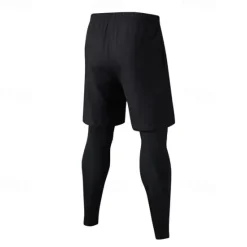 OUKU Men's Athletic Pants Active Pants GYM Pants Running Pants Outdoor Daily Quick Dry Comfortable Elastic Waist 2 in 1 Plain Full Length Sports Casual Activewear Black Grey Micro-elastic