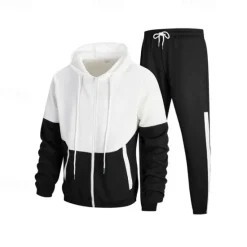 Best OUKU Men's Athletic Pants Active Pants Sweatpants Set Pocket Drawstring Elastic Waist Color Block Comfort Sports Outdoor Daily Fashion Casual Black Wine Micro-elastic