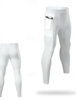 Sale OUKU Men's Athletic Pants Compression Pants GYM Pants Running Pants Outdoor Athleisure Daily Sports Breathable Quick Dry Soft High Elasticity Pocket Plain Full Length Fashion Casual Activewear Black White