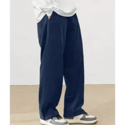 Discount OUKU Men's Athletic Pants Corduroy Pants Trousers Straight Leg Sweatpants Pocket Elastic Waist Drawstring Plain Comfort Sports Outdoor Daily Fashion Casual Black Yellow Micro-elastic