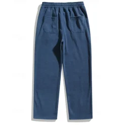 Discount OUKU Men's Athletic Pants Corduroy Pants Trousers Straight Leg Sweatpants Pocket Elastic Waist Drawstring Plain Comfort Sports Outdoor Daily Fashion Casual Black Yellow Micro-elastic