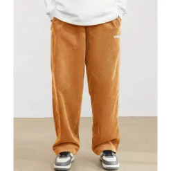 Discount OUKU Men's Athletic Pants Corduroy Pants Trousers Straight Leg Sweatpants Pocket Elastic Waist Drawstring Plain Comfort Sports Outdoor Daily Fashion Casual Black Yellow Micro-elastic