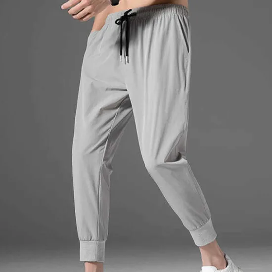 Clearance OUKU Men's Athletic Pants Cropped Pants Casual Pants Pocket Drawstring Elastic Waist Plain Comfort Outdoor Daily Going out Fashion Streetwear Black Grey