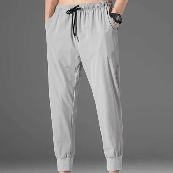 Clearance OUKU Men's Athletic Pants Cropped Pants Casual Pants Pocket Drawstring Elastic Waist Plain Comfort Outdoor Daily Going out Fashion Streetwear Black Grey